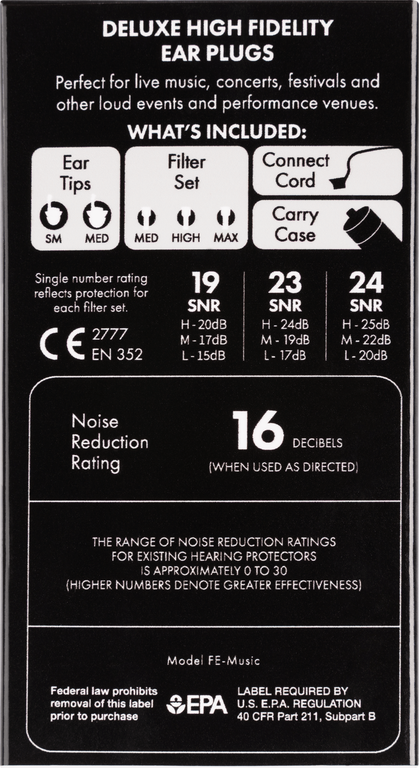 Deluxe Hi-Fi Ear Plugs