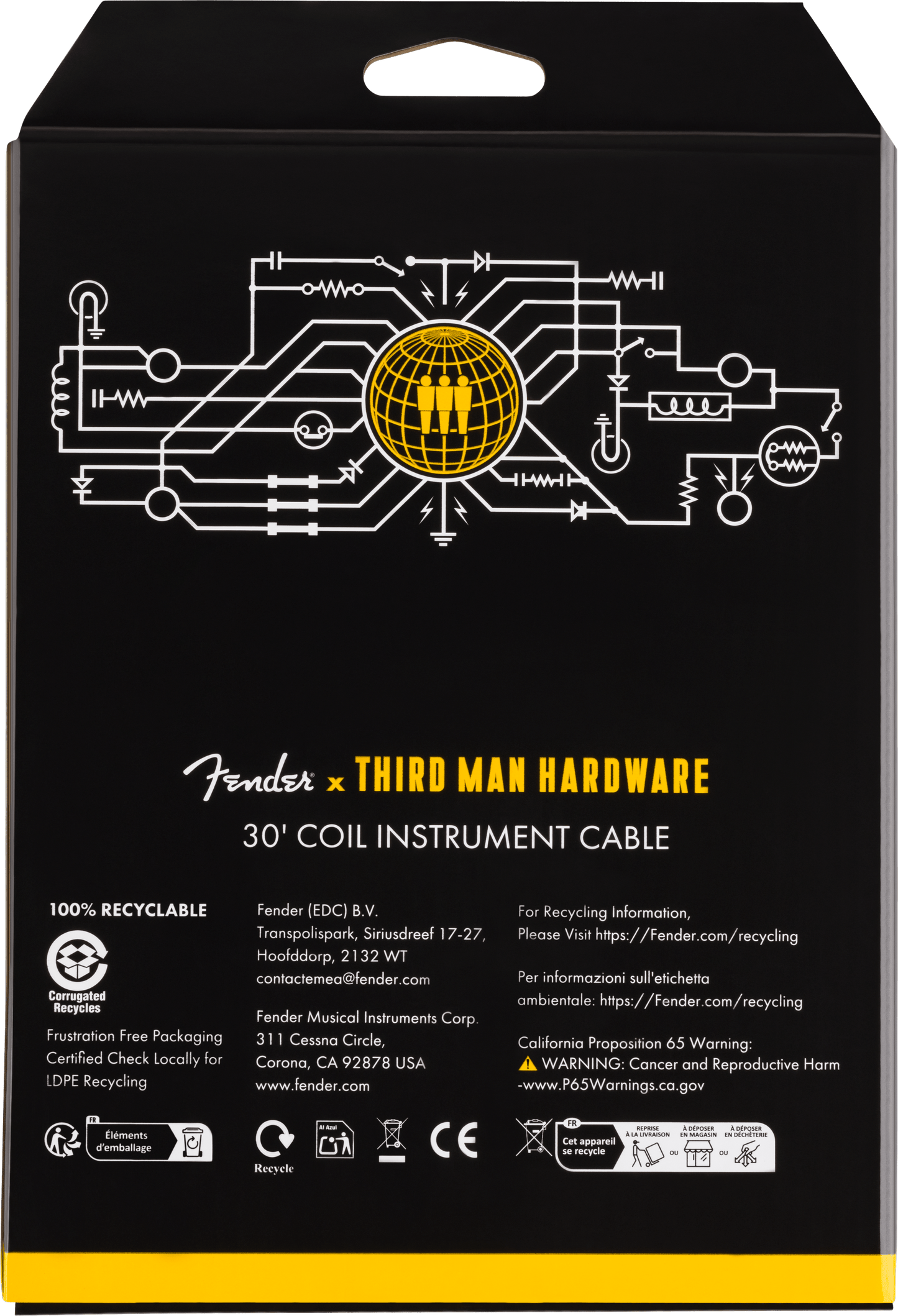Fender® x Third Man Hardware™ 30' Coil Cable