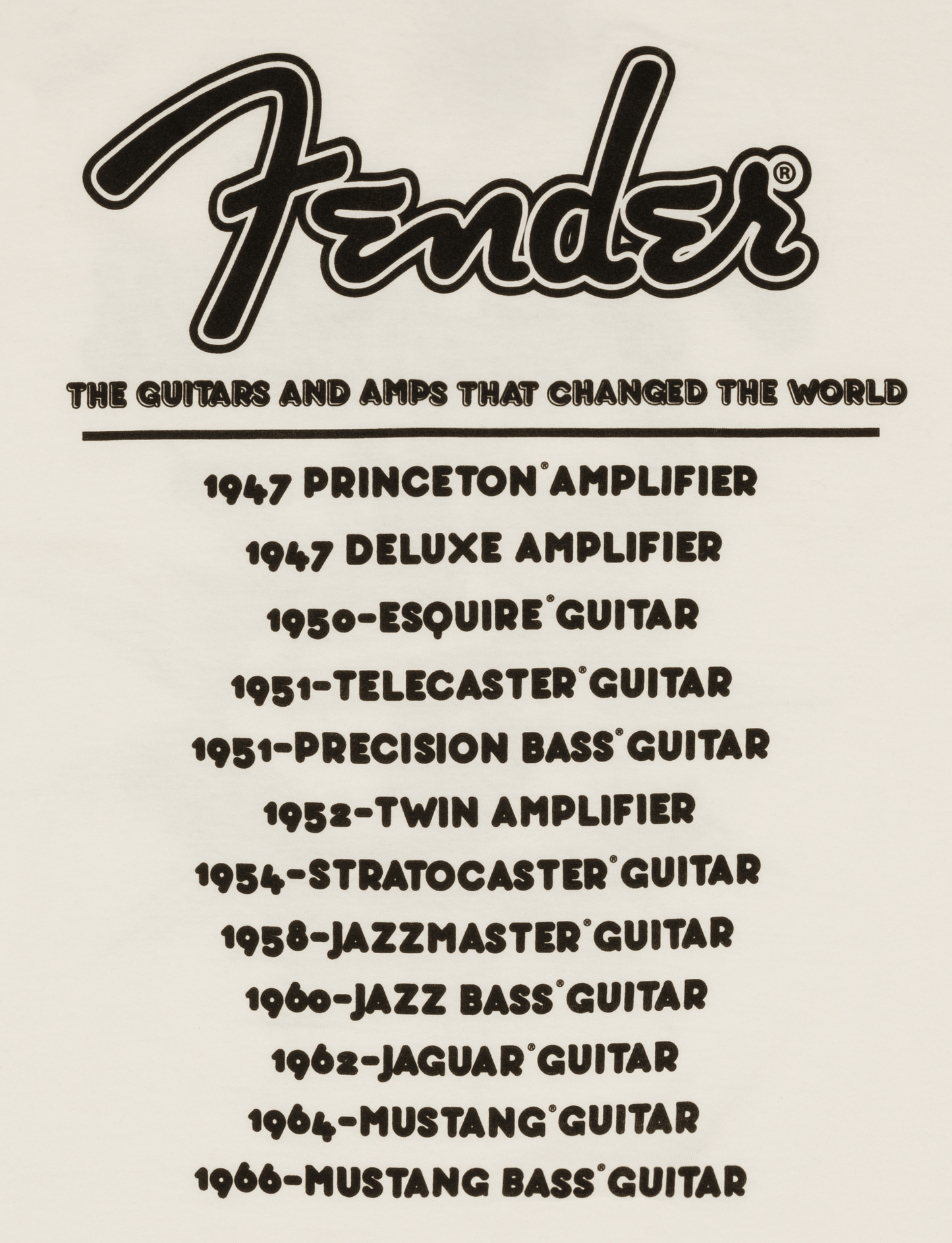Fender® World Tour T-Shirt, Vintage White