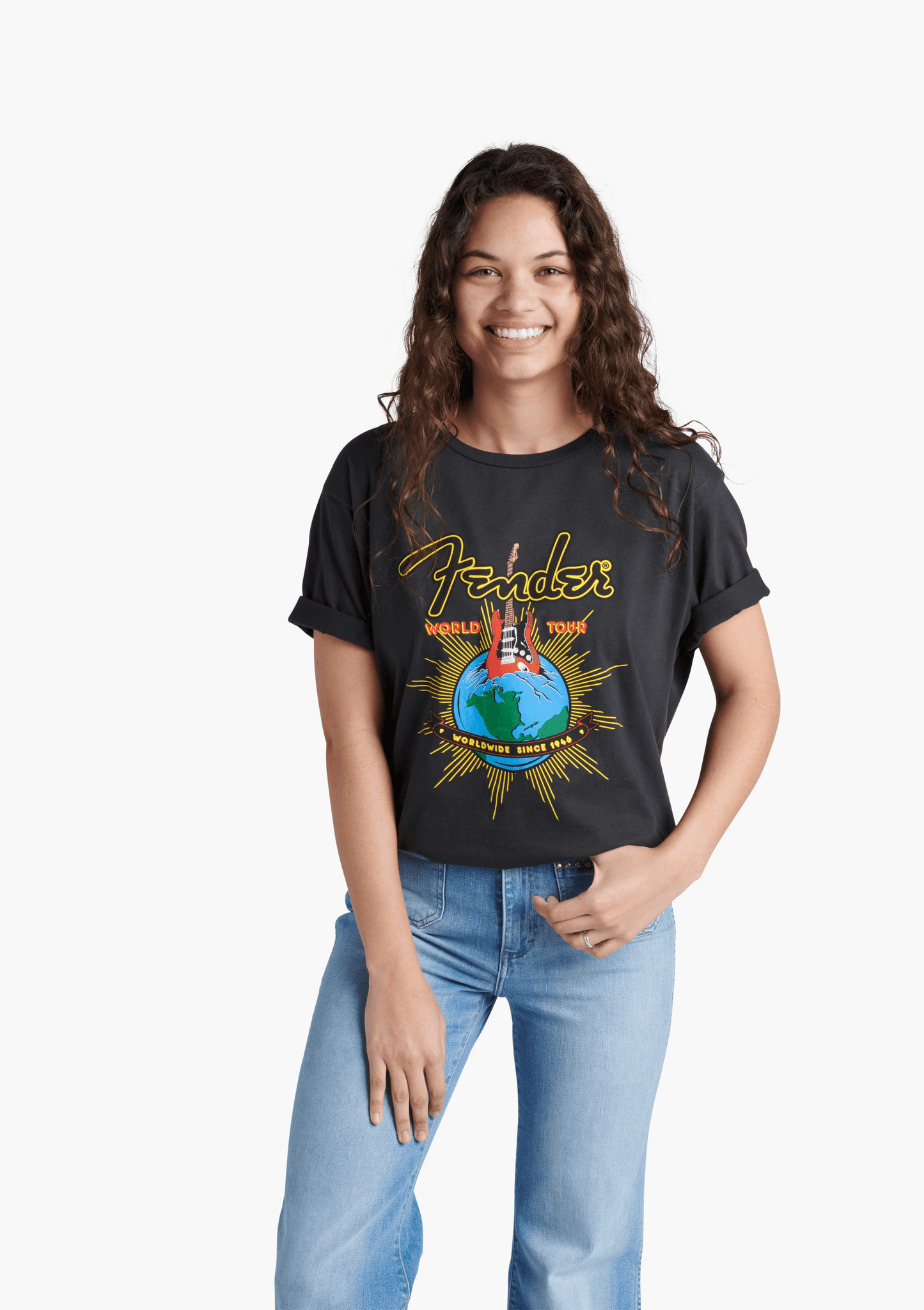 Fender® World Tour T-Shirt, Neon Black