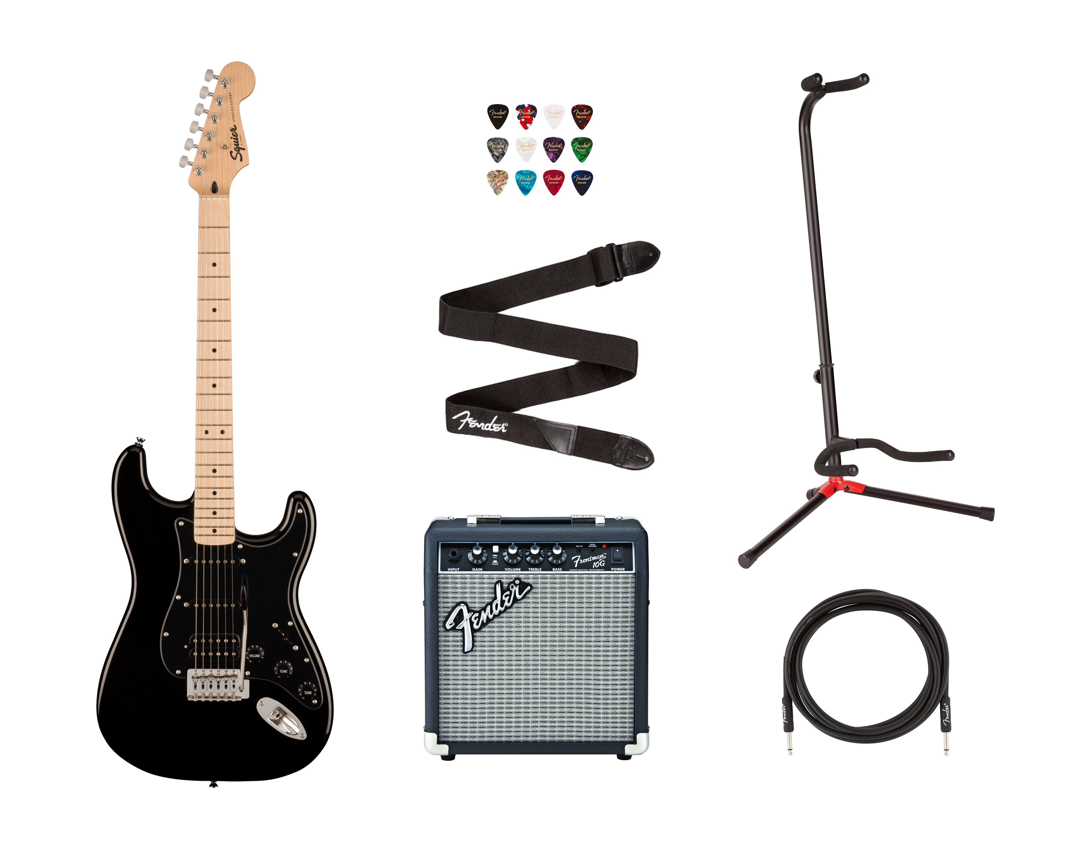 Squier Sonic Stratocaster HSS Bundle - Schwarz – Fender